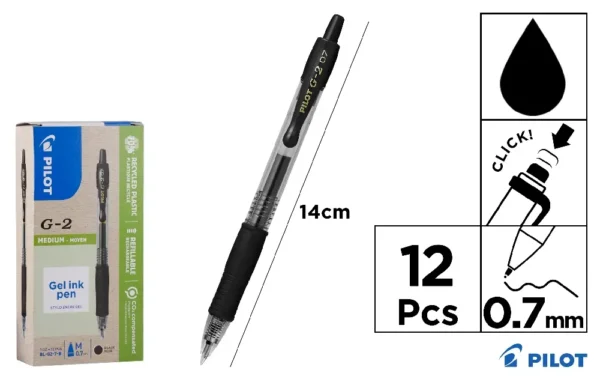 CANETA DE GEL PILOT G2 PRETA (06) PILOT