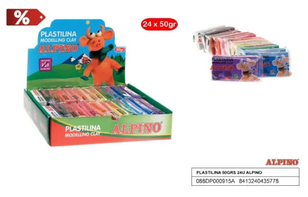 PLASTILINA 50 g 24 unidades ALPINE.