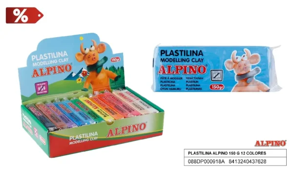 ALPINO 150 g PLASTILINA 12 unid. DP918.