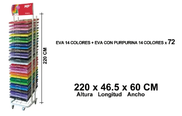 ESTANTE PARA EXPOSIÇÃO DE EVA E PURPURINA 60 x 40