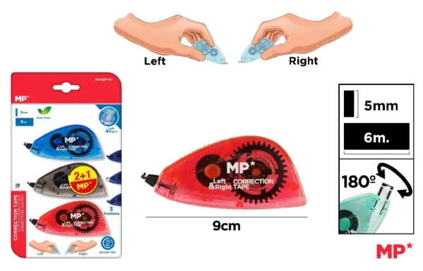 FITA CORRETORA 5 mm x 6 m 3 Unidades.