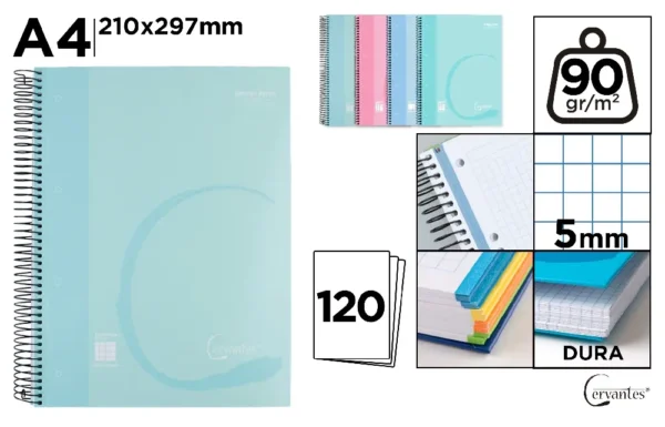 CADERNO ESPIRAL A4 120 FOLHAS 90 g/m²