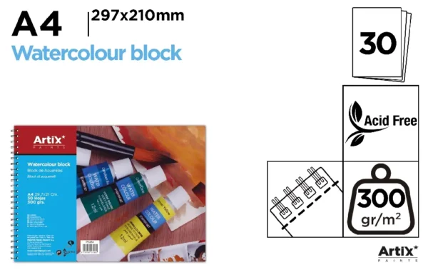 BLOCO DE AGUARELA A4 30 FOLHAS