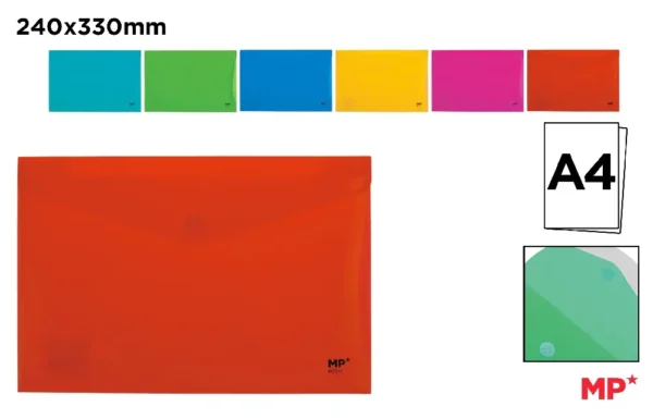 CAPA ENVELOPE PLÁSTICO VELCRO H A4 CORES