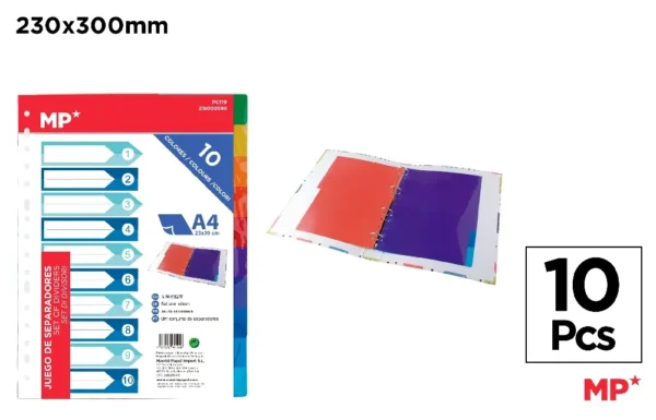 DIVISÓRIAS 10 CORES A4.