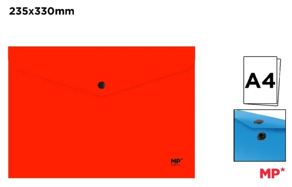 PASTA DE FECHAMENTO DE BOTÕES A4 VERMELH