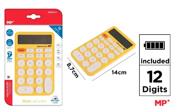 CALCULADORA DE ESTILO AMARELO.