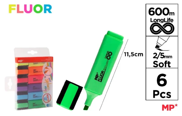 MARCADOR COMPLETO DE FLÚOR TEXTLINER 6 U