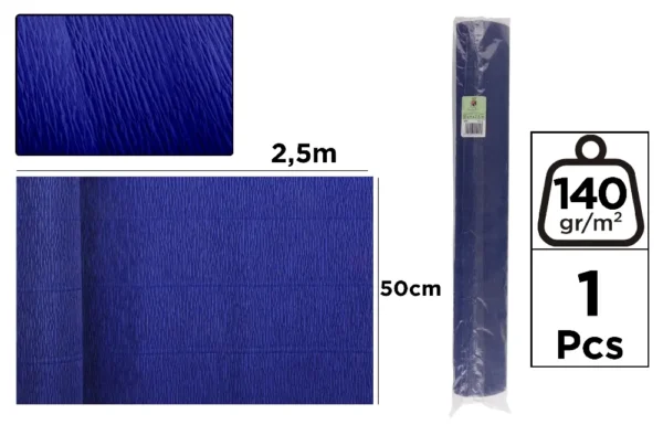 CREPE FLORISTA 140 G 50 x 250 cm PAPEL AZUL ESCURO