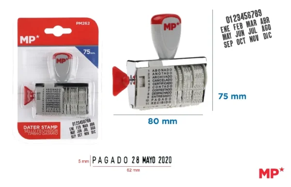 CARIMBO DE DATA 5 x 62 mm.