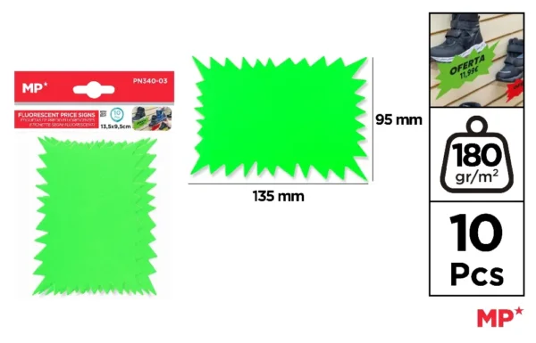 ETIQUETAS DE PREÇO VERDE FLUORESCENTE 13