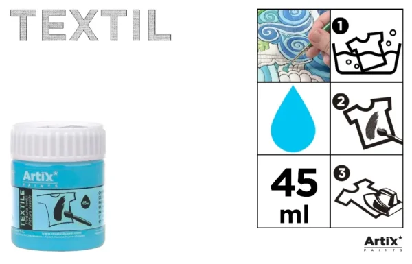 TINTA TÊXTIL AZUL CÉU 45 ml.