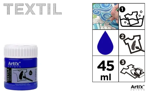 TINTA TÊXTIL AZUL COBALTO 45 ml.