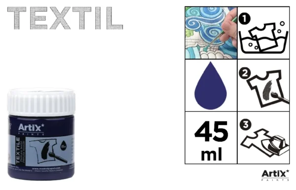 TINTA TÊXTIL AZUL ULTRAMARINO 45 ml.