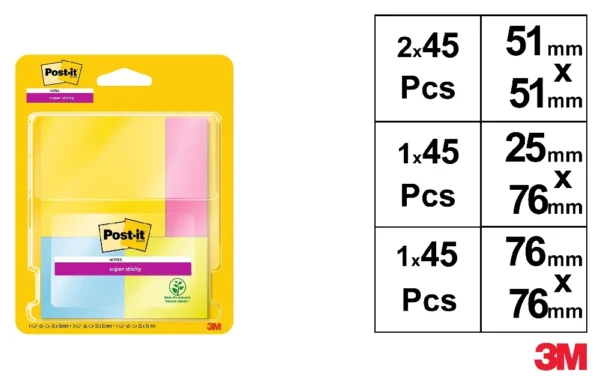 POST-IT SUPER STICKY NOTES & MINI NOTES