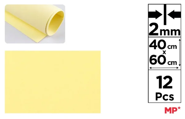 GOMA EVA 40 x 60 cm AMARELO CLARO