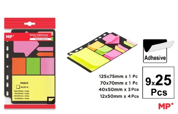 NOTAS ADESIVAS PARA PASTAS 9 x 25 FOLHAS