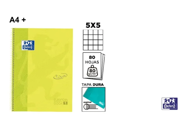 EUROPEANBOOK 1 CAPA DE PAPEL A4+ 80 FOLH