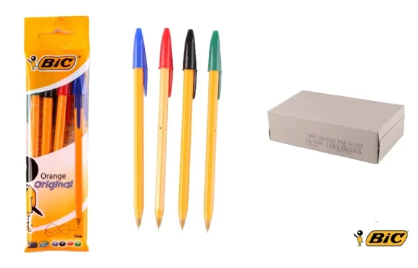 CANETA CANETA LARANJA FINA 4 unid. AST E