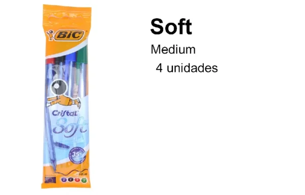 Caneta CRYSTAL SOFT AST CRYSTAL PEN 4 un