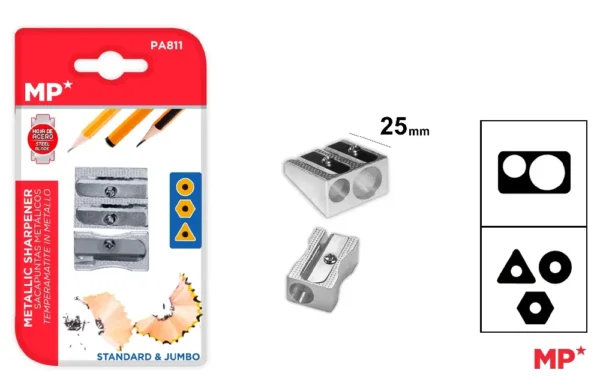 Apontador de lápis de metal 25 mm