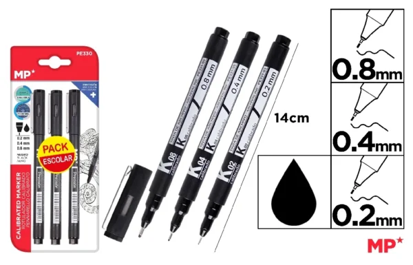 PACOTE MARCADOR CALIBRADO 0.2 0.4 0.8