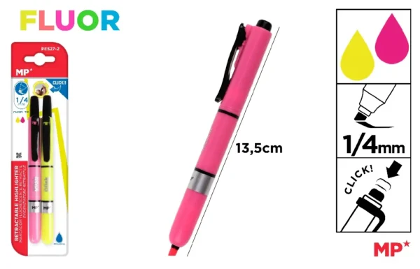 MARCADOR FLUORESCENTE RETRÁTIL 2 unid.