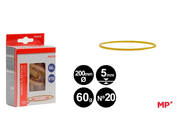 BANDAS ELÁSTICAS 60 g 200 x 5 mm