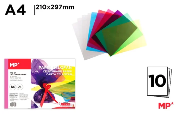 BLOCO DE PAPEL CELÓFANO A4 10 FOLHAS