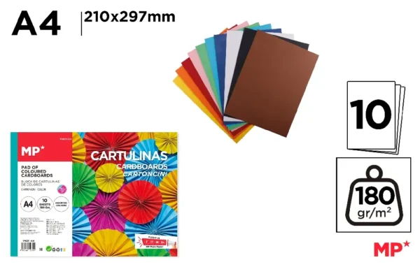 BLOCO COLORIDO A4 10 FOLHAS 180 g