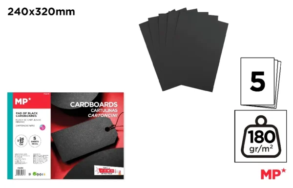 BLOCO DE CARTÃO PRETO 5 FOLHAS