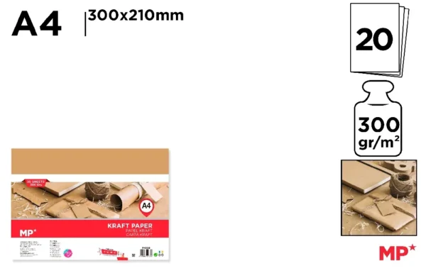 PAPEL KRAFT 20 FOLHAS A4