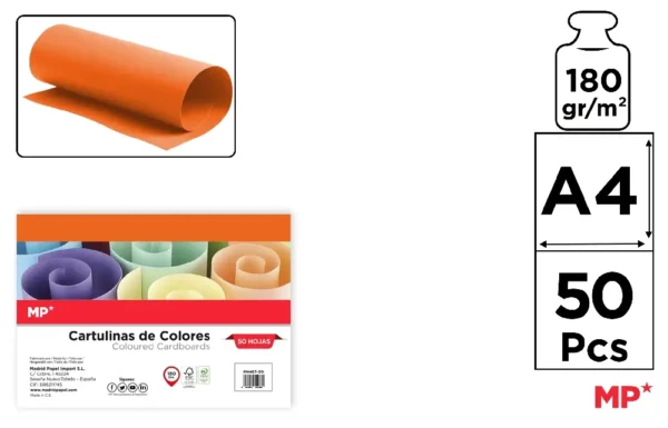 PACOTE DE PAPELÃO A4 50 FOLHAS LARANJA