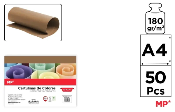 PACOTE DE PAPELÃO A4 50 FOLHAS MARROM
