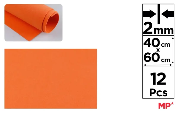 ESPUMA EVA 40 x 60 cm LARANJA