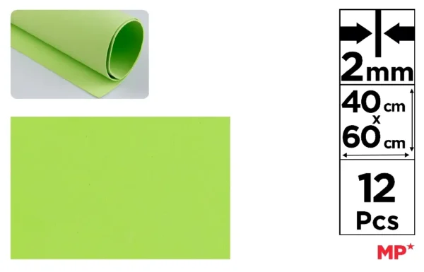 ESPUMA DE EVA 40 x 60 cm VERDE PISTACHE