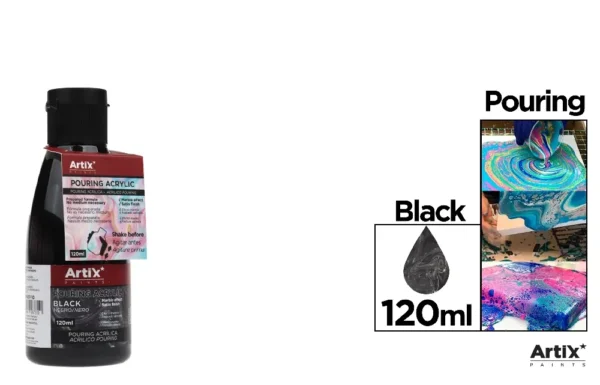 ACRÍLICO POURING PRETO 120 ml