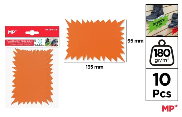 ETIQUETAS DE PREÇO FLUORESCENTE LARANJA