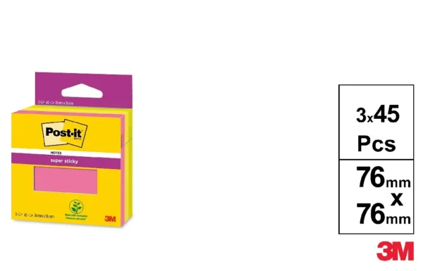 NOTAS POST-IT SUPER ADESIVAS 76 mm x 76