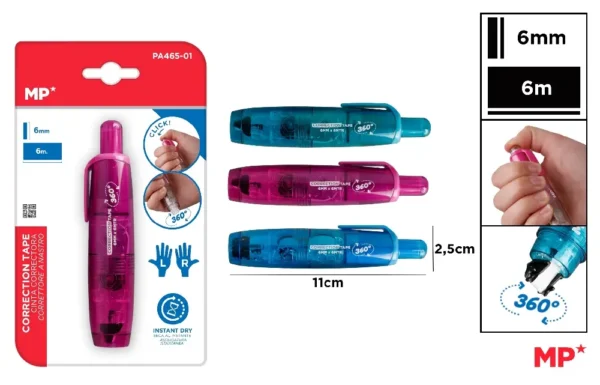 CORRETOR DE FITAS 6 mm x 6 m