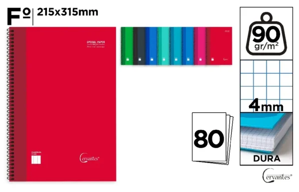 CADERNO ESPIRAL Fº 80 FOLHAS 90 g