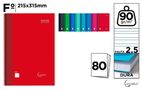CADERNO ESPIRAL Fº 80 FOLHAS 90 g DIRETR