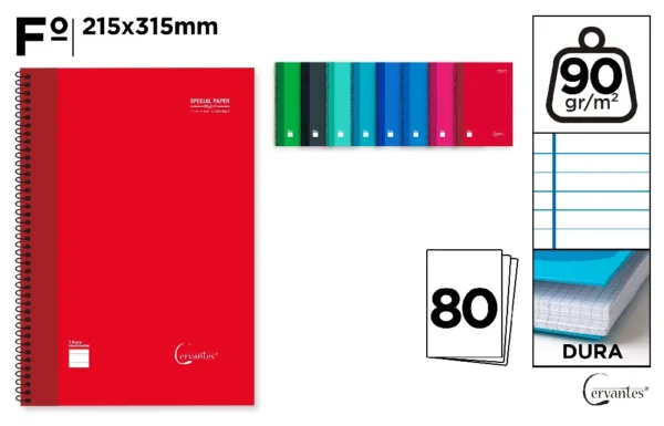 CADERNO ESPIRAL Fº 80 FOLHAS 90 g HORIZO