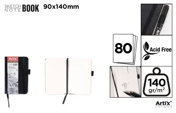 BLACK SKETCHBOOK 9x14cm 140g