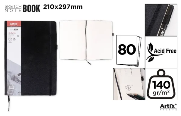 BLACK SKETCHBOOK 21x29.7cm 140g