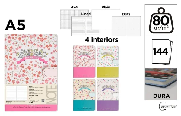 CADERNO DECORADO 13,4 x 19 cm