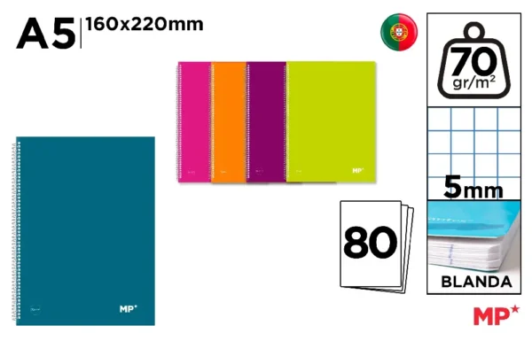 CAPA DE NOTEBOOK EM CORES A5 70 g/m² 1 C