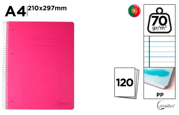 SPIRAL NOTEBOOK PP CAPA REVESTIDA A4 70