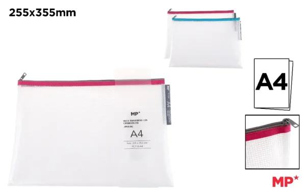BOLSA EVA TRANSPARENTE COM ZÍPER A4