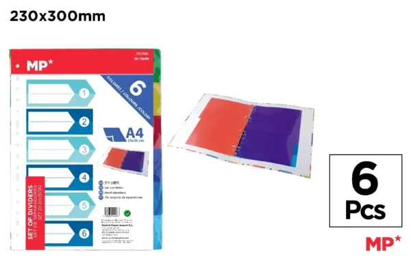 DIVISÓRIAS 6 CORES A4